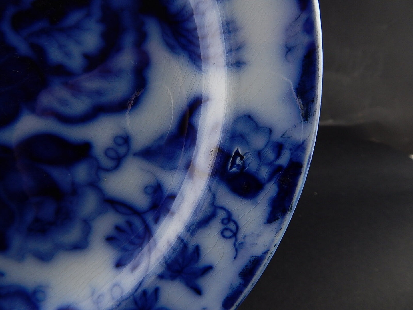 ANTICO PIATTO NINFEE CERAMICA RICHARD MILANO FINE 800 FLOW BLUE WATER NYMPH 8738