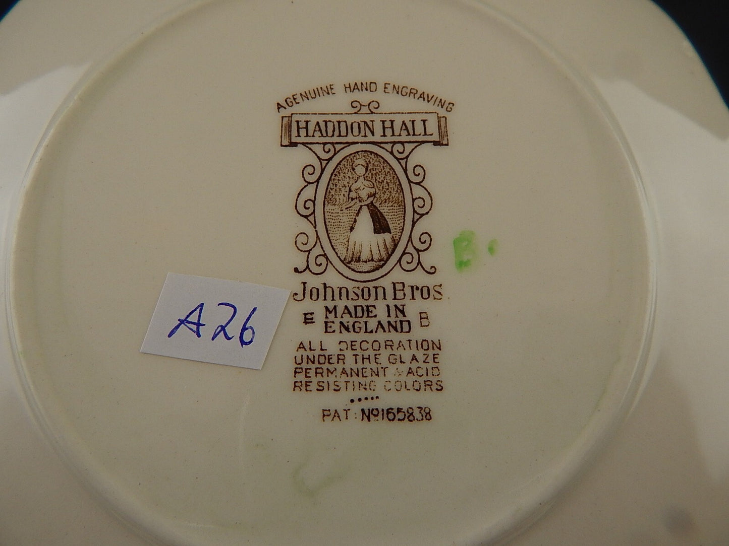 ANTICO SET 5 PIATTI SEMI PORCELLANA STAMPA A MANO HADDON HALL JOHNSONS BROS