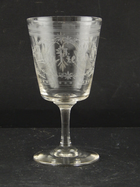 ANTICO 1800 COLLEZIONE CALICE CRISTALLO INCISO ALL'ACIDO RAGIONIER PIETRO