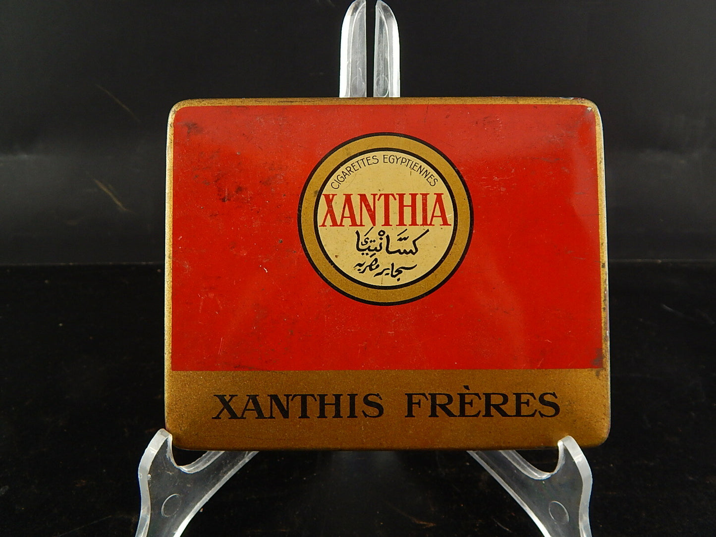 VINTAGE SCATOLA LATTA SIGARETTE EGIZIANE XANTHIA XANTHIS FRERES