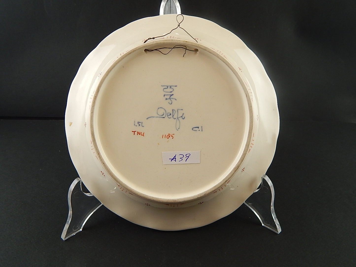 VINTAGE RARA CIOTOLA PIATTO CERAMICA ROYAL DELFT IMARI PIJNACKER ROSSO ORO