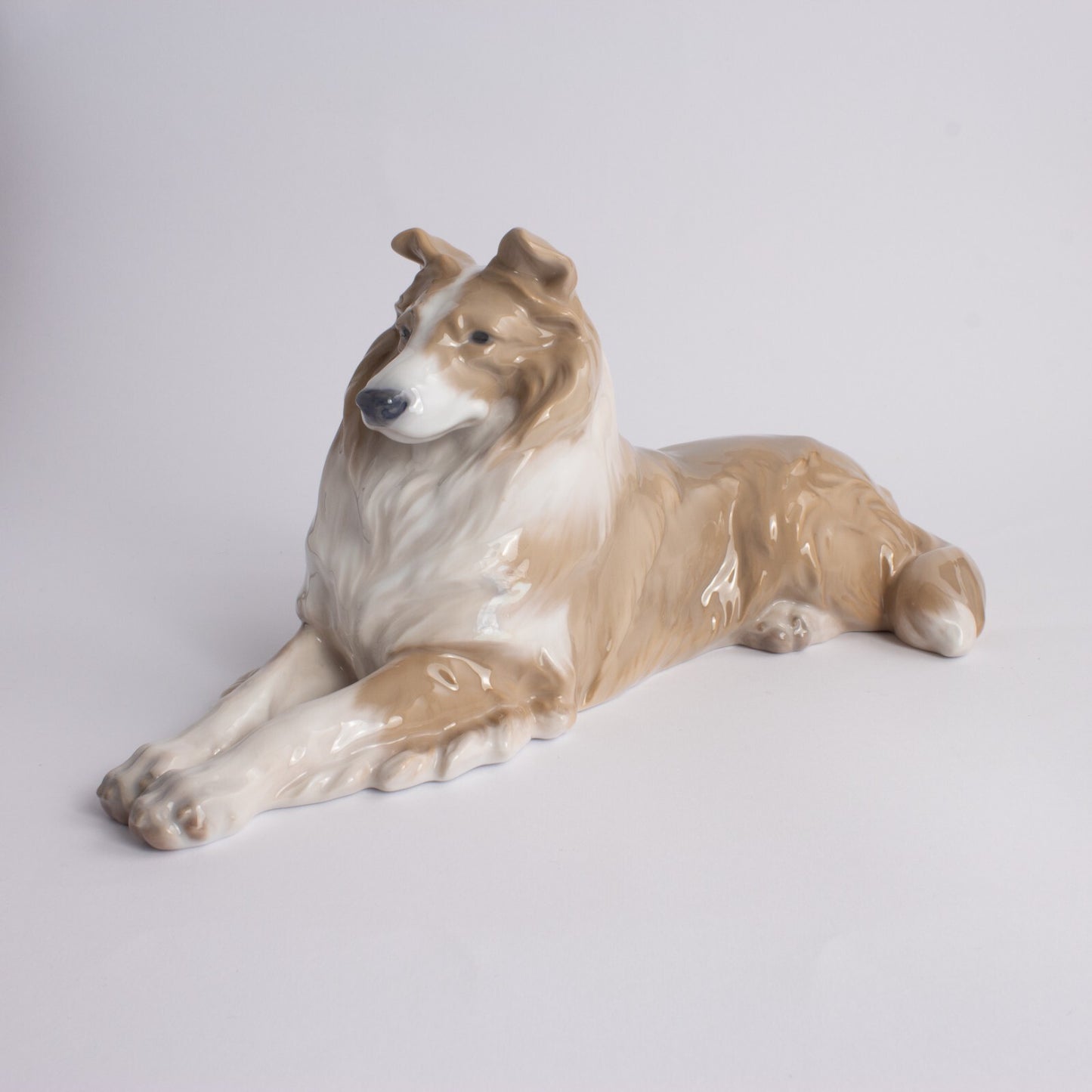 STATUINA GRANDE PORCELLANA ROYAL COPENHAGEN "Collie" 1701 ORIGINALE HANDMADE