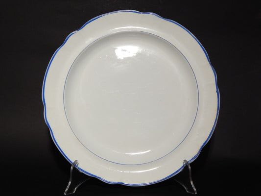 ANTICO RARO VASSOIO CERAMICA BIANCA PROFILO BLU RICHARD MILANO FINE 800 (X146)