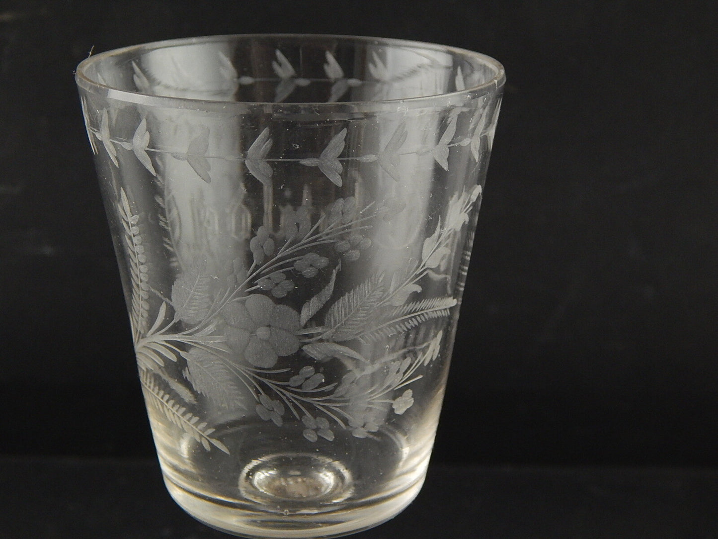 ANTICO 1800 COLLEZIONE CALICE CRISTALLO INCISO ALL'ACIDO M. CLOTILDE