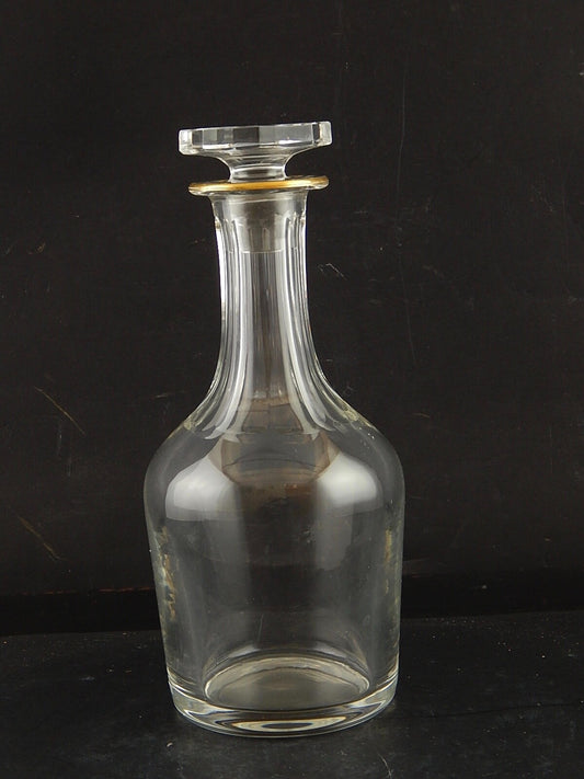 VAL ST LAMBERT FIRMATA ANTICA CARAFFA BOTTIGLIA CRISTALLO MOLATO PROFILO ORO