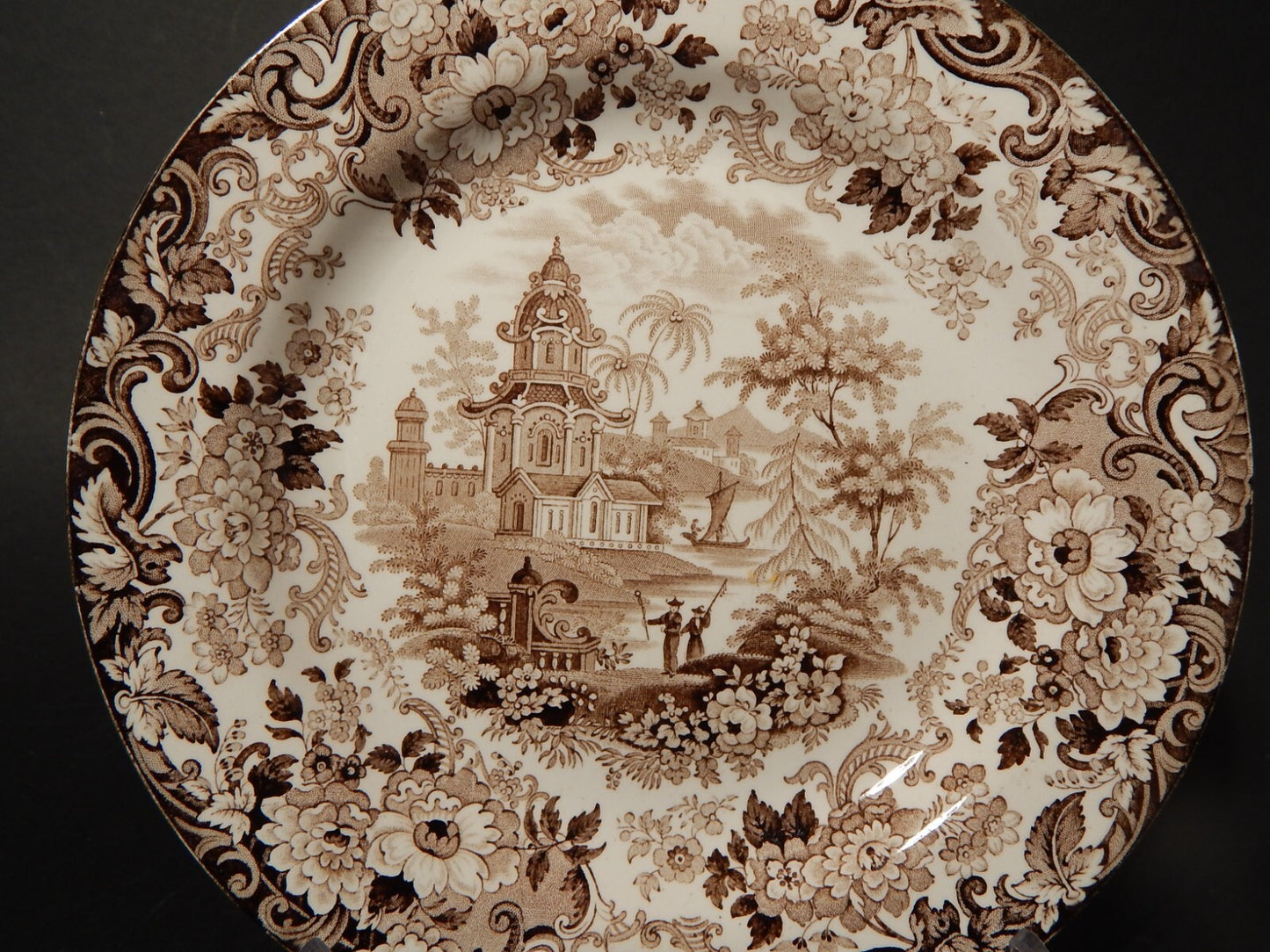 ANTICO PIATTO VITTORIANO 1800 PORCELLANA WEDGWOOD RARO DISEGNO ORIENTALE