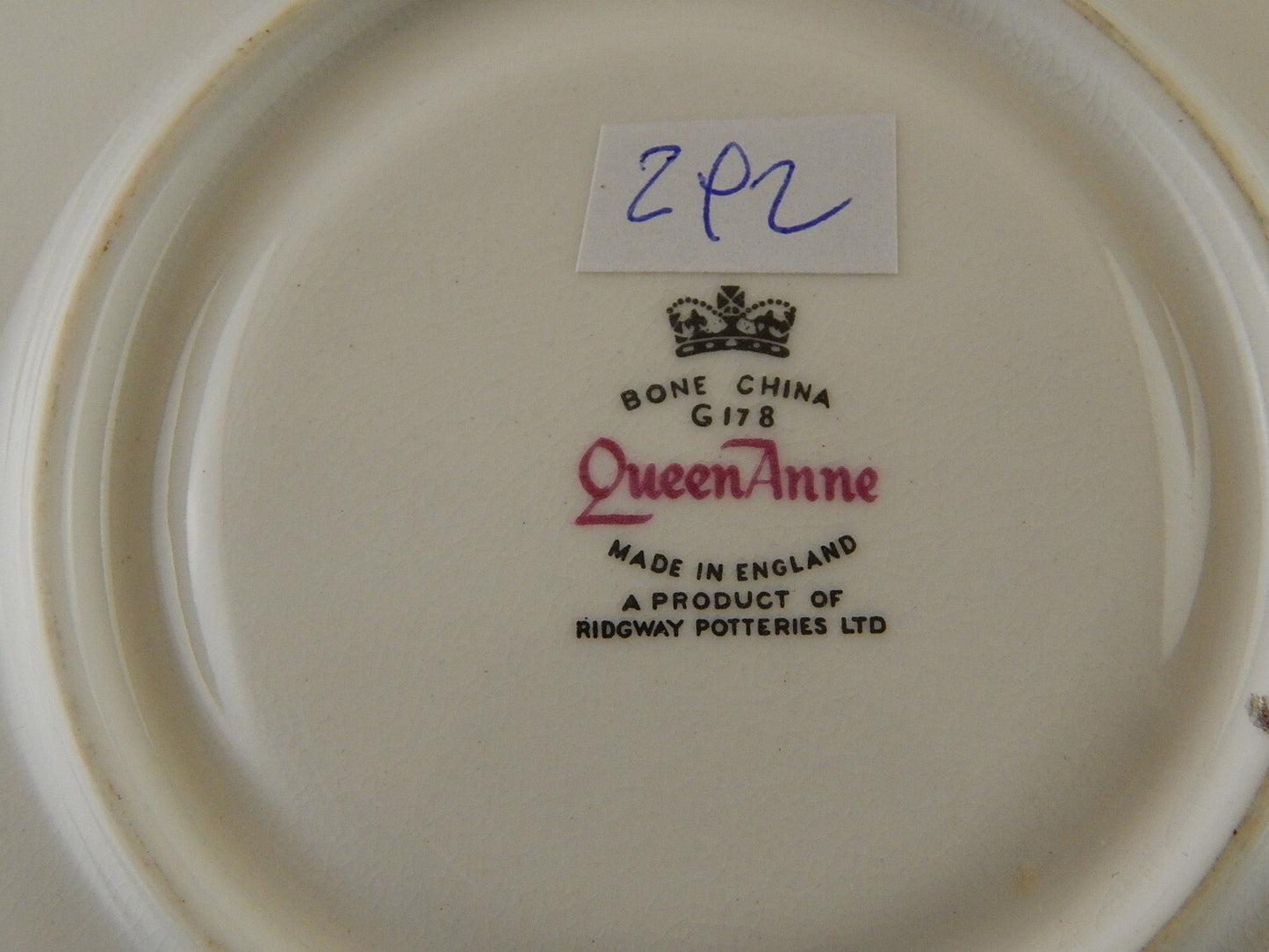 PREZIOSA PORCELLANA INGLESE RIDGWAY QUEEN ANNE TAZZA VINTAGE BONE CHINA