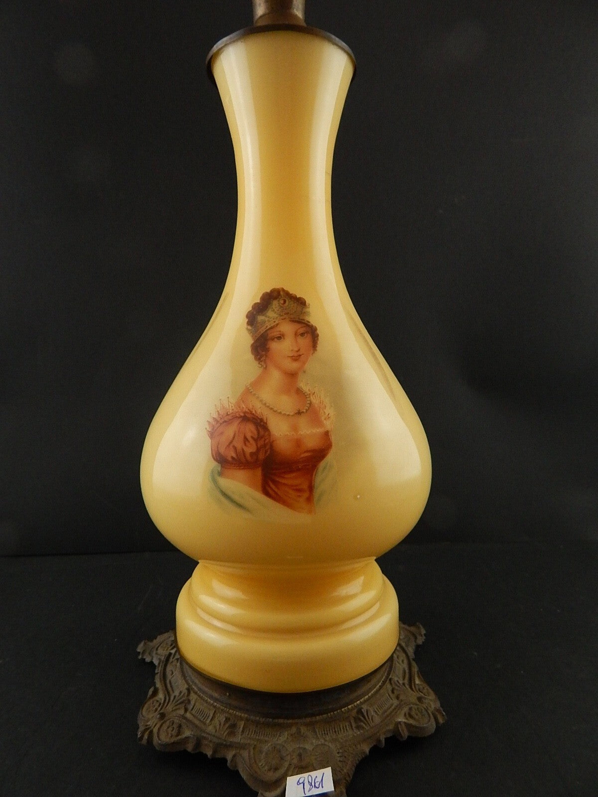 ANTICA COPPIA LAMPADE TAVOLO LUMI A PETROLIO STILE IMPERO NAPOLEONE GIUSEPPINA