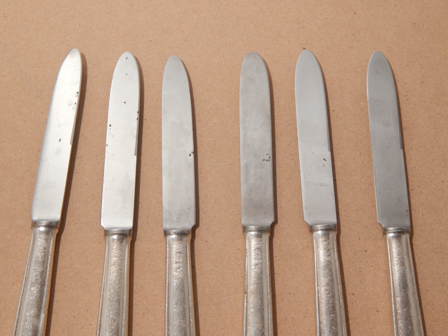 ANNI 50 ARTHUR KRUPP MILANO SET 6 COLTELLI ALPACCA ARGENTATE DESIGN GIO' PONTI