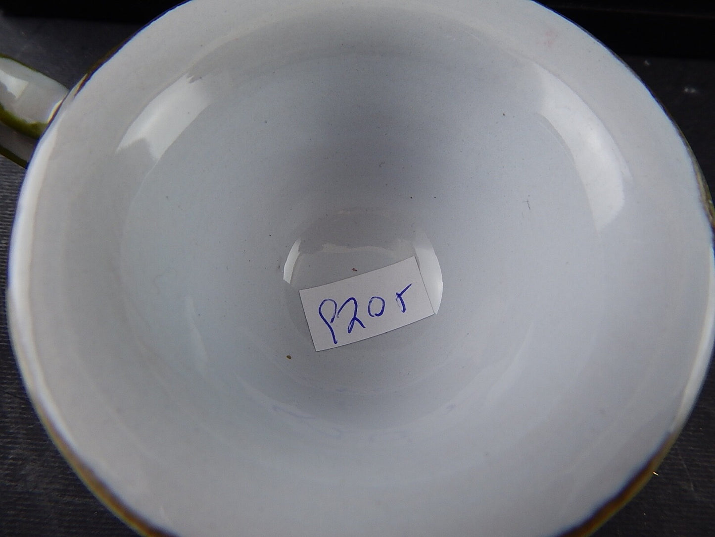 VINTAGE TAZZA CAFFE' AL GAROFANO CERAMICA MAIOLICA VECCHIA FAENZA HANDMADE ITALY