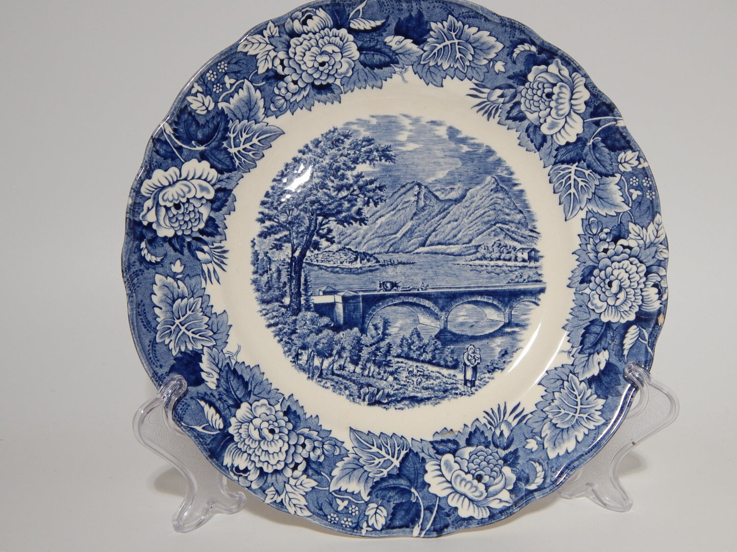 VINTAGE PIATTO PIANO CERAMICA RICHARD GINORI DIAMOND STONE LAVENO ENGLISH STYLE