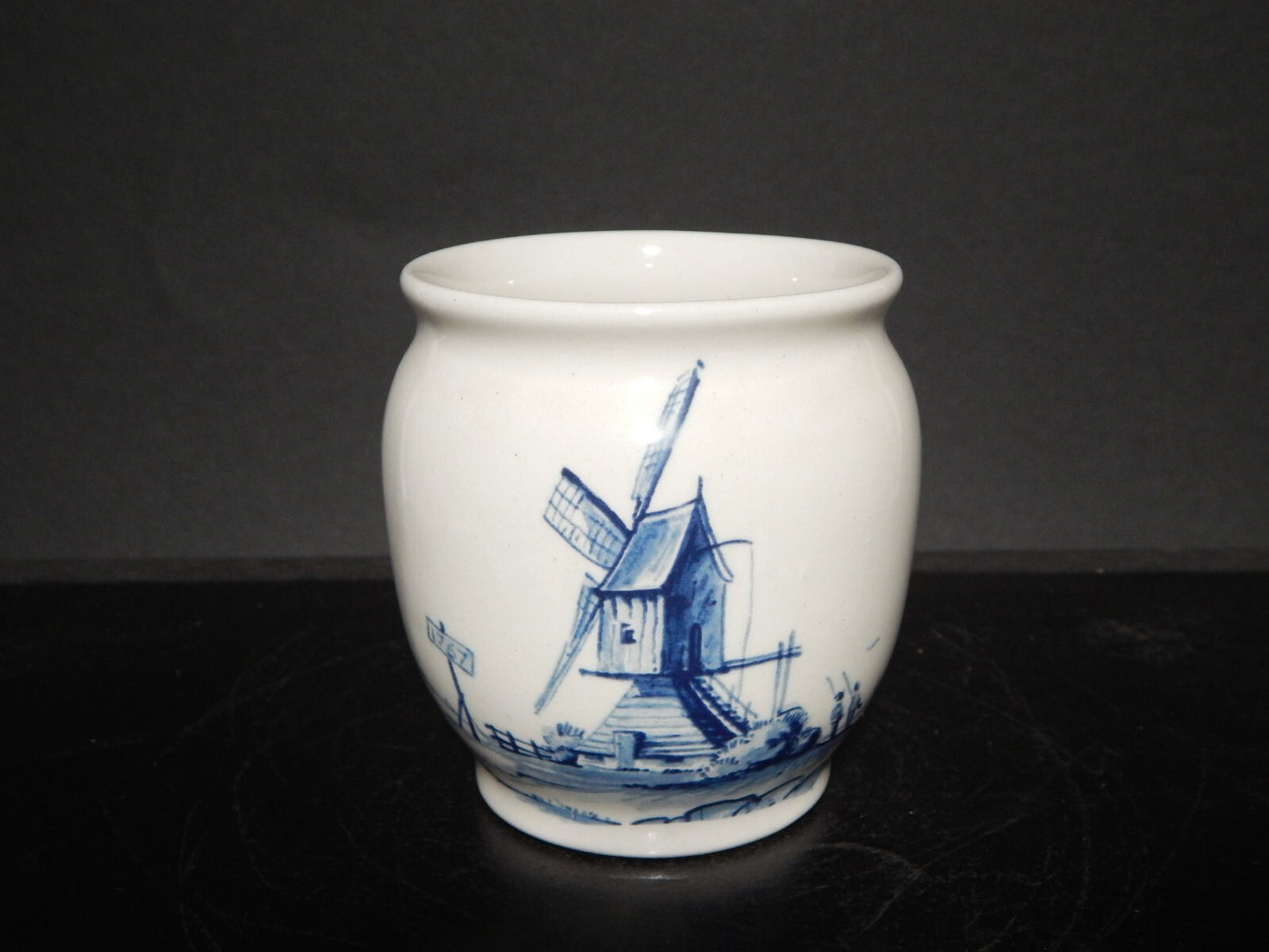 VINTAGE VASO BARATTOLO CERAMICA DELFTS WESTRAVEN 1661 MULINO A VENTO FATTO MANO