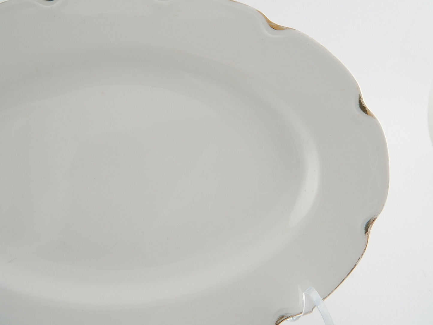 ANTICA RAVIERA PIATTO OVALE PORCELLANA BIANCA CON ORO VERBANO LAVENO DEL1935