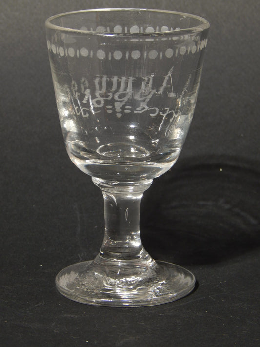 ANTICO COLLEZIONE CALICE CRISTALLO INCISO RECA DATA E NOME 1899 ASMUSSEN