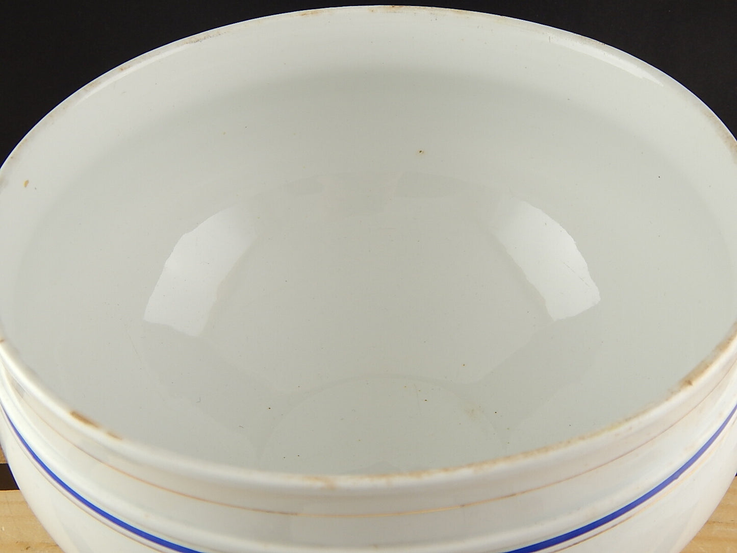 ANTICA ZUPPIERA CERAMICA RICHARD MILANO FINE 800 BIANCO BLU PERSONALIZZATA CAPRA