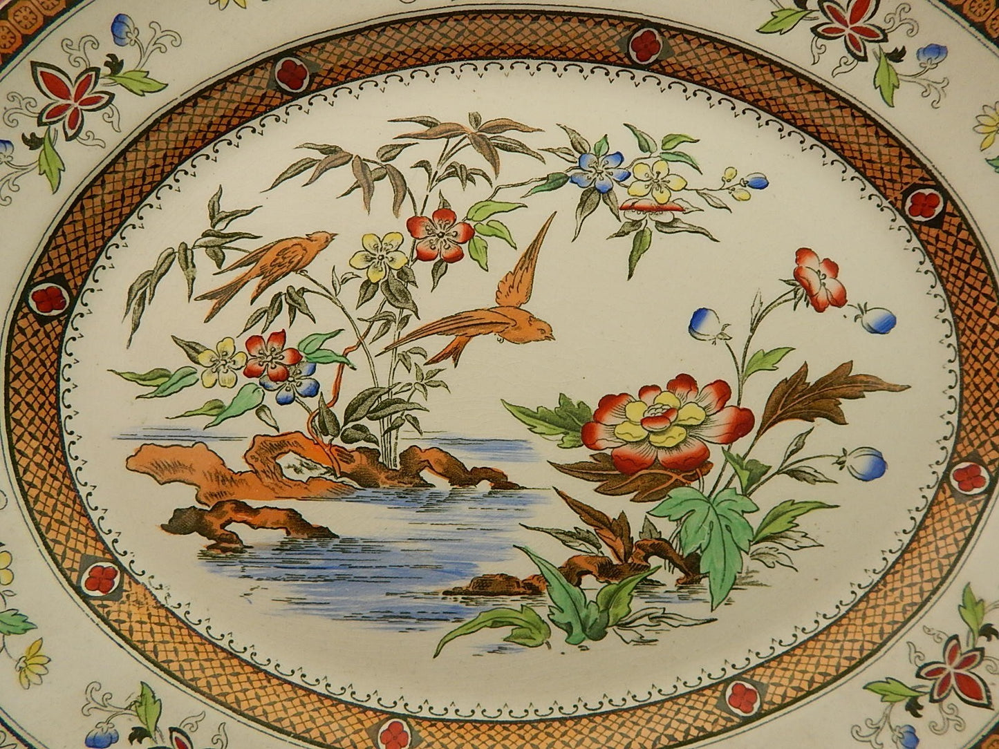 ANTICO 1880 VASSOIO SEMI PORCELLANA INGLESE BISHOP POWELL & STONIER