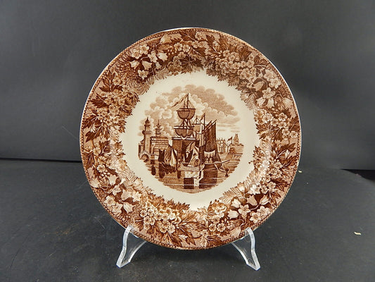 ANTICO PIATTO SEMI PORCELLANA RICHARD MILANO DECORO FERRARA META' 800 #A21