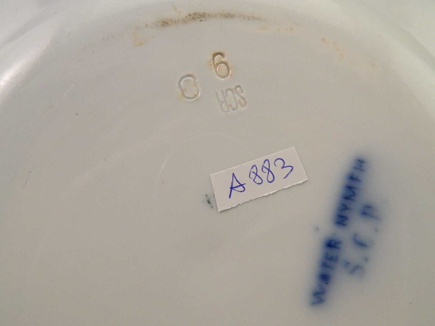 ANTICO PIATTO NINFEE CERAMICA RICHARD MILANO FINE 800 FLOW BLUE WATER NYMPH A883