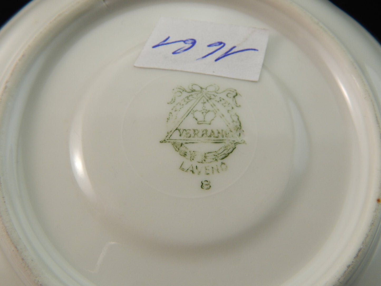 ANTICA TAZZINA CAFFE' PORCELLANA VERBANO LAVENO ART DECO DECORO ARGENTO #1461