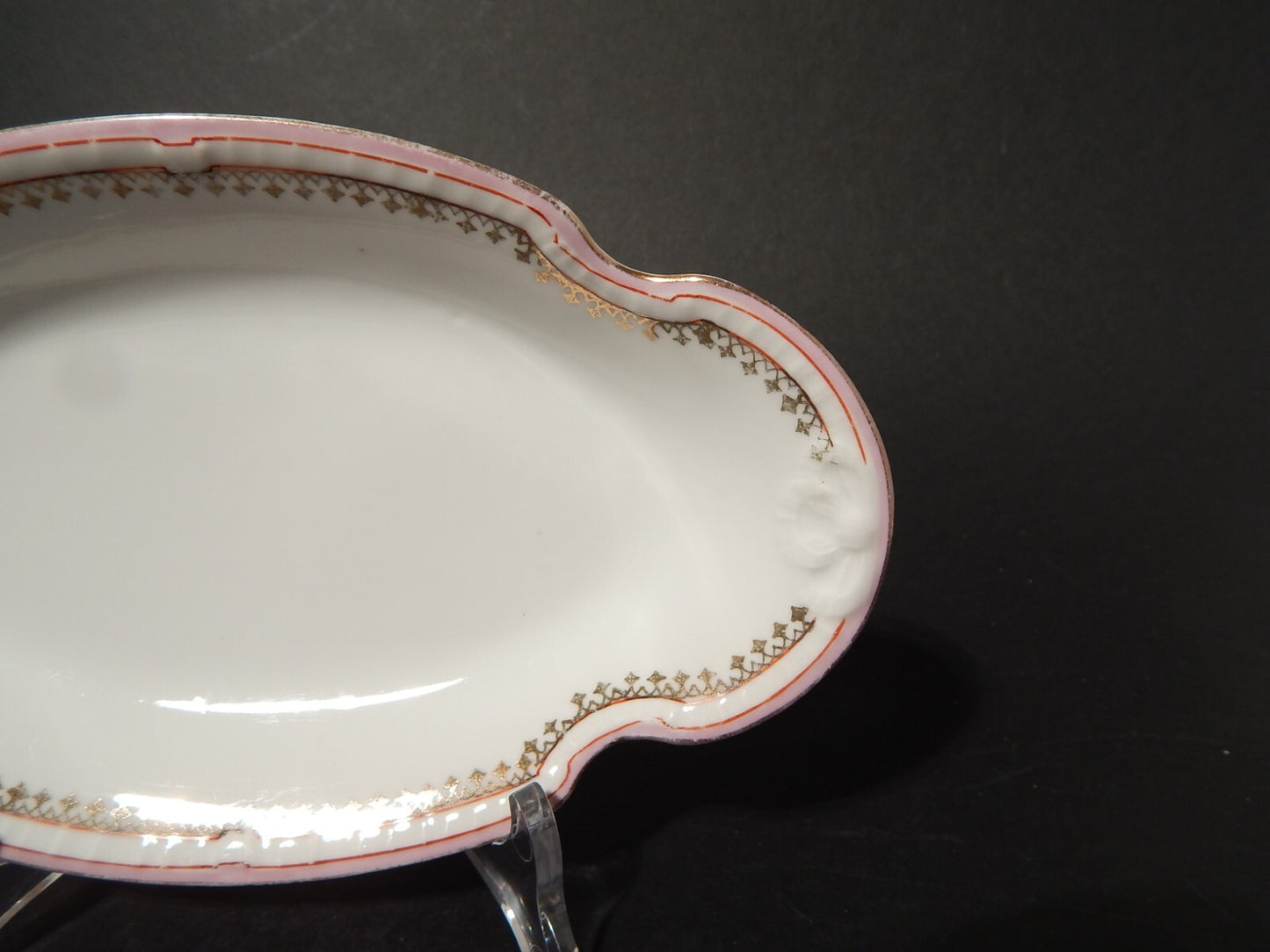 ANTICA RAVIERA VASSOIO PORCELLANA GINORI LIBERTY DECORO ROSA E ORO