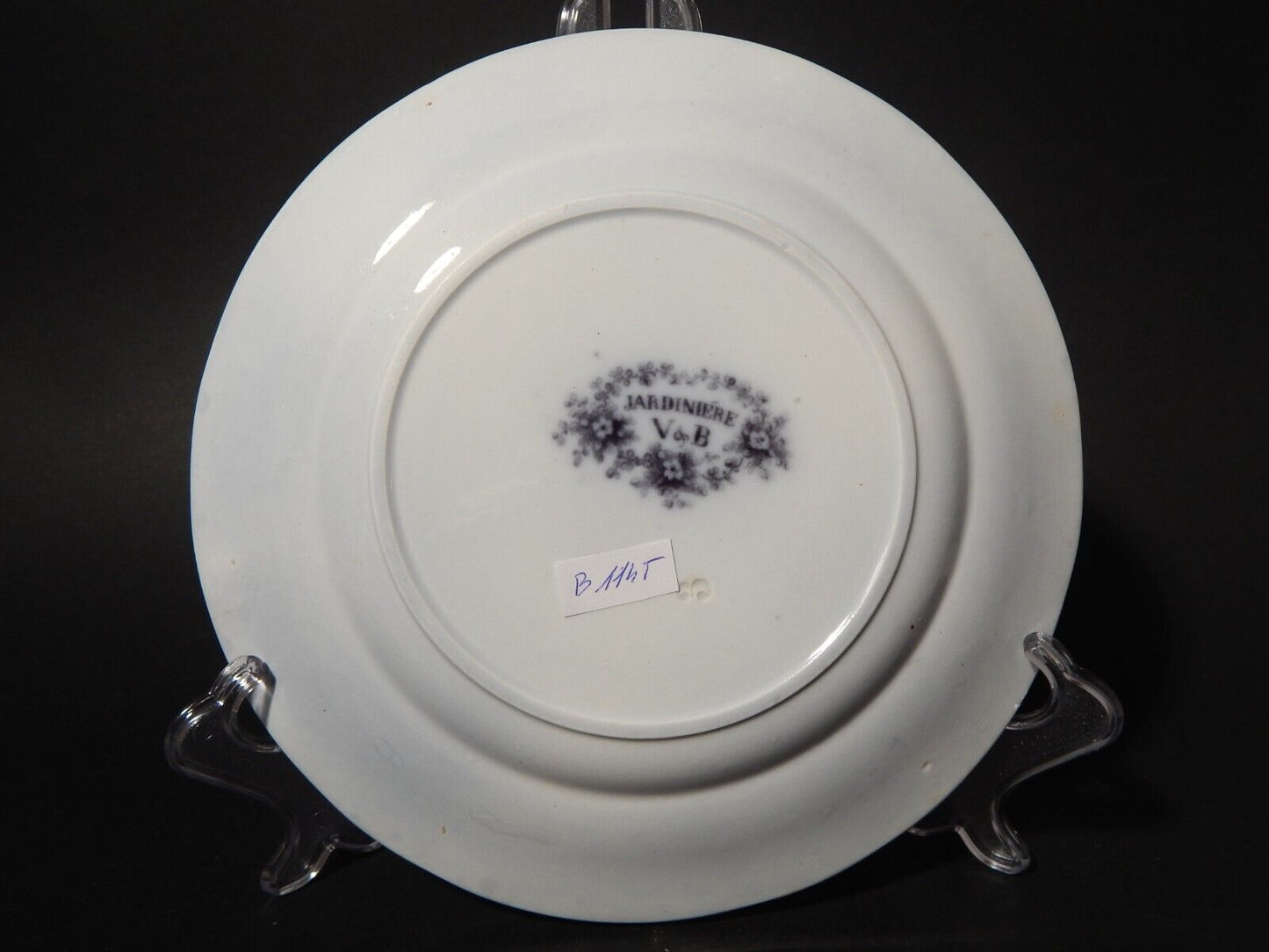 ANTICO RARO PIATTO CERAMICA DISEGNO JARDINIERE VILLEROY & BOCH FINE '800 B1145