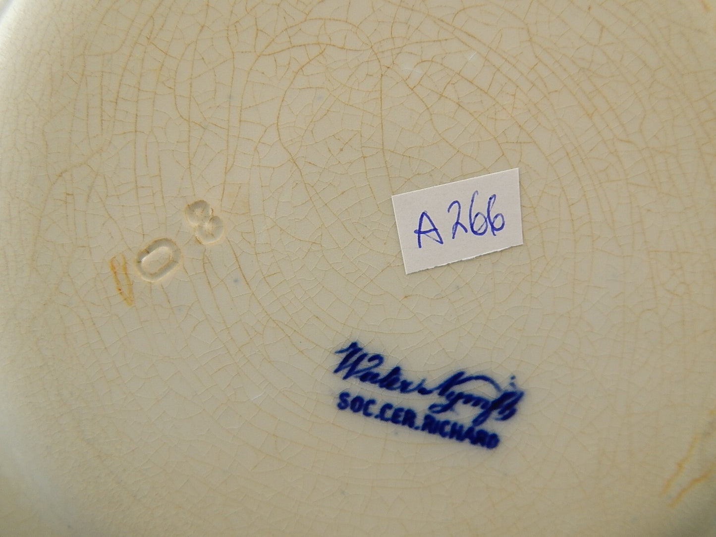 ANTICO PIATTO NINFEE CERAMICA RICHARD MILANO FINE 800 FLOW BLUE WATER NYMPH A766