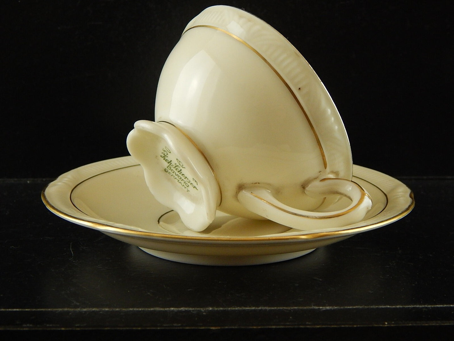 PREZIOSA ANTICA TAZZINA CAFFE' PORCELLANA ZEH SCHERZER BAVARIA RIFINITA IN ORO