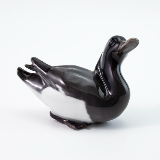 STATUINA PORCELLANA ROYAL COPENHAGEN BING&GRONDAHL "Anatra dal Ciuffo" CM 7x10x5