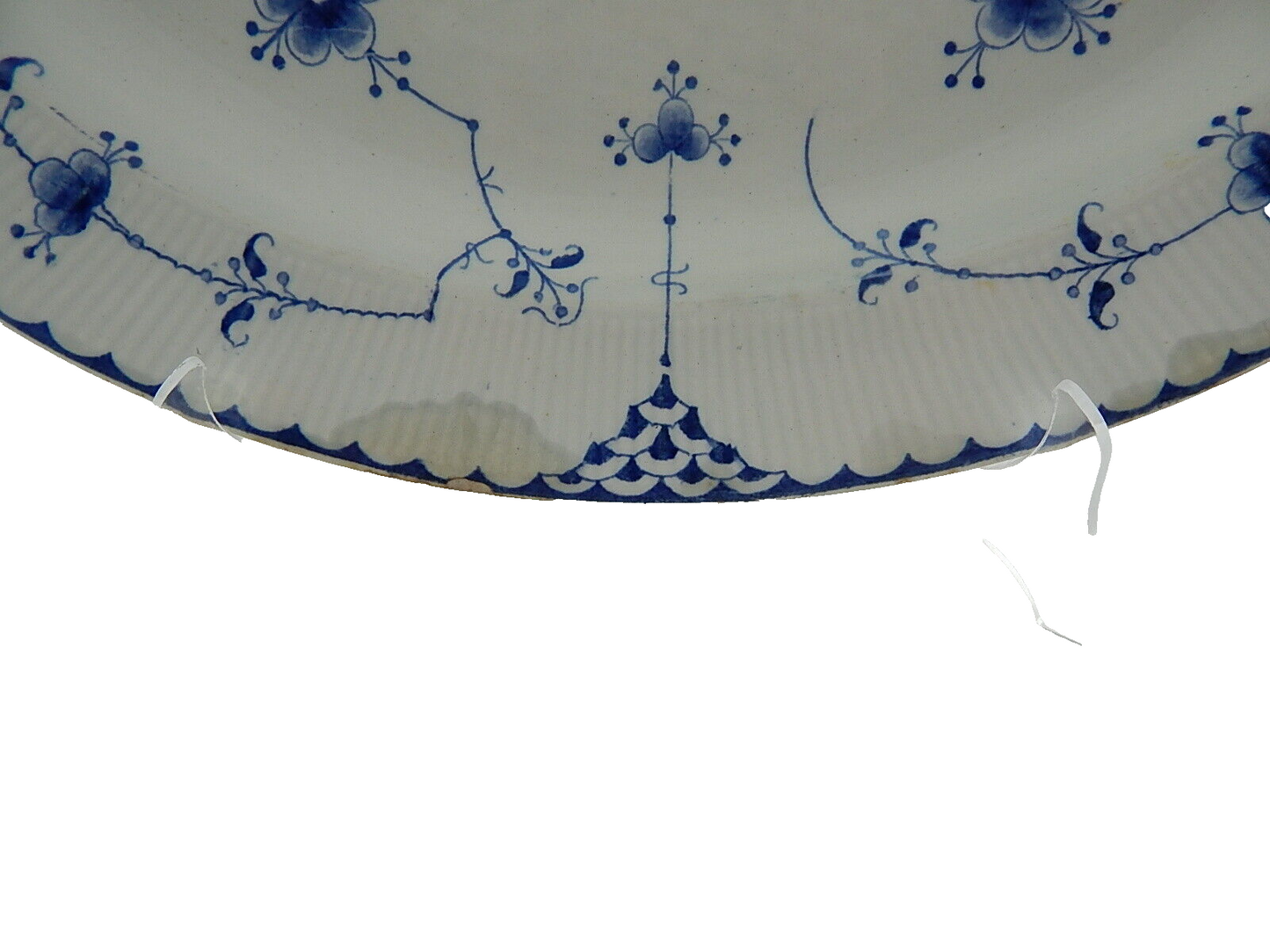 ANTICO VASSOIO RAVIERA PORCELLANA CERAMICA INGLESE FURNIVALS 1900 BIANCO-BLU