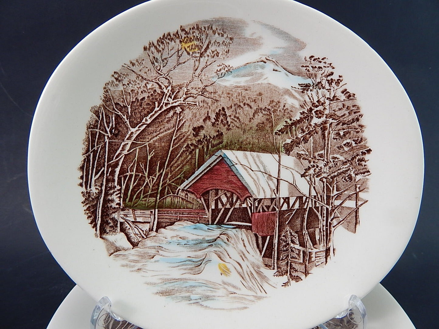 VINTAGE SET 6 PIATTI OVALI SEMI PORCELLANA JOHNSON BROS THE FRIENDLY VILLAGE