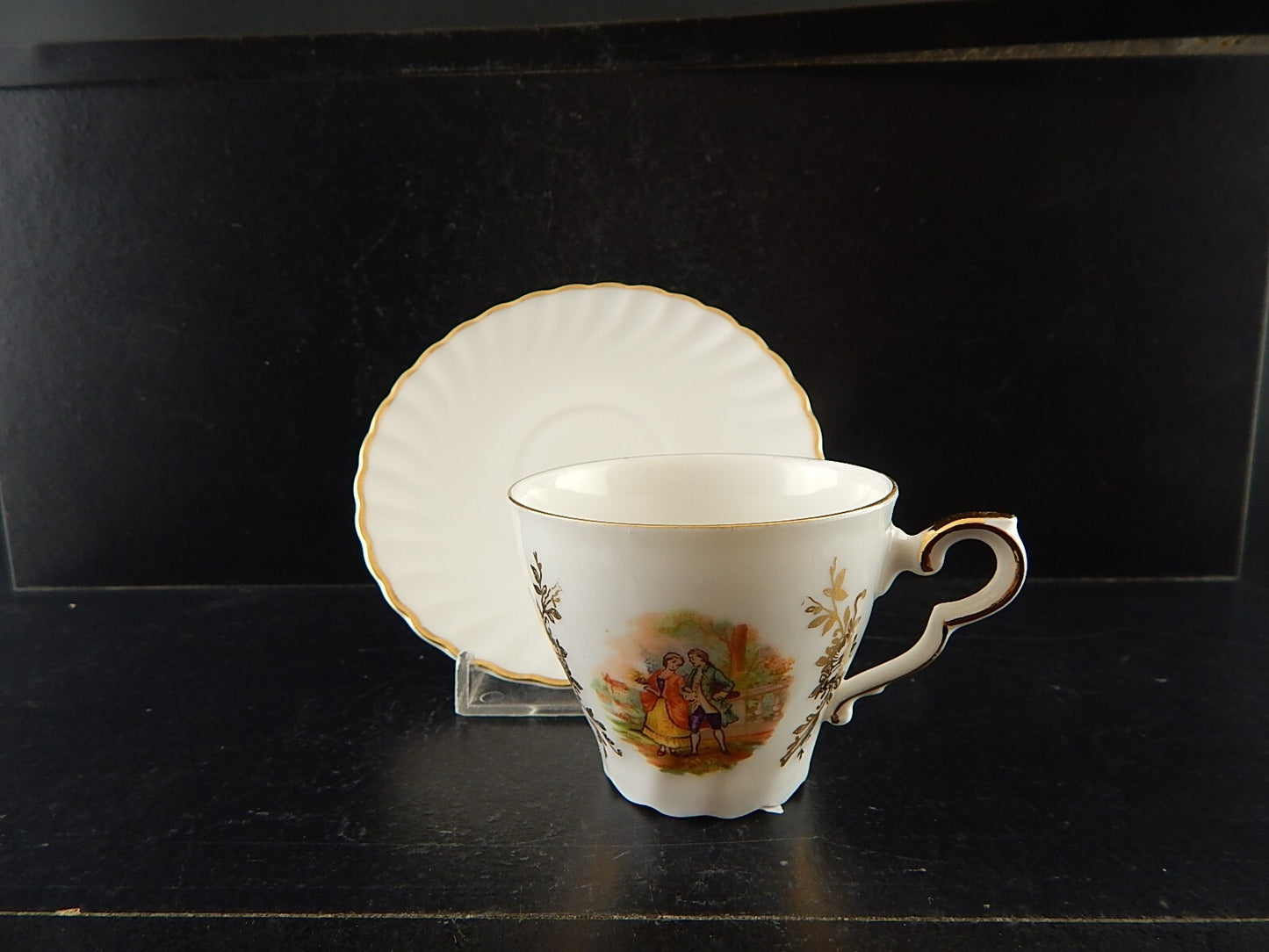 ANTICA TAZZINA CAFFE' PORCELLANA RHEINPFALZ BAVARIA SCENA GALANTE A237