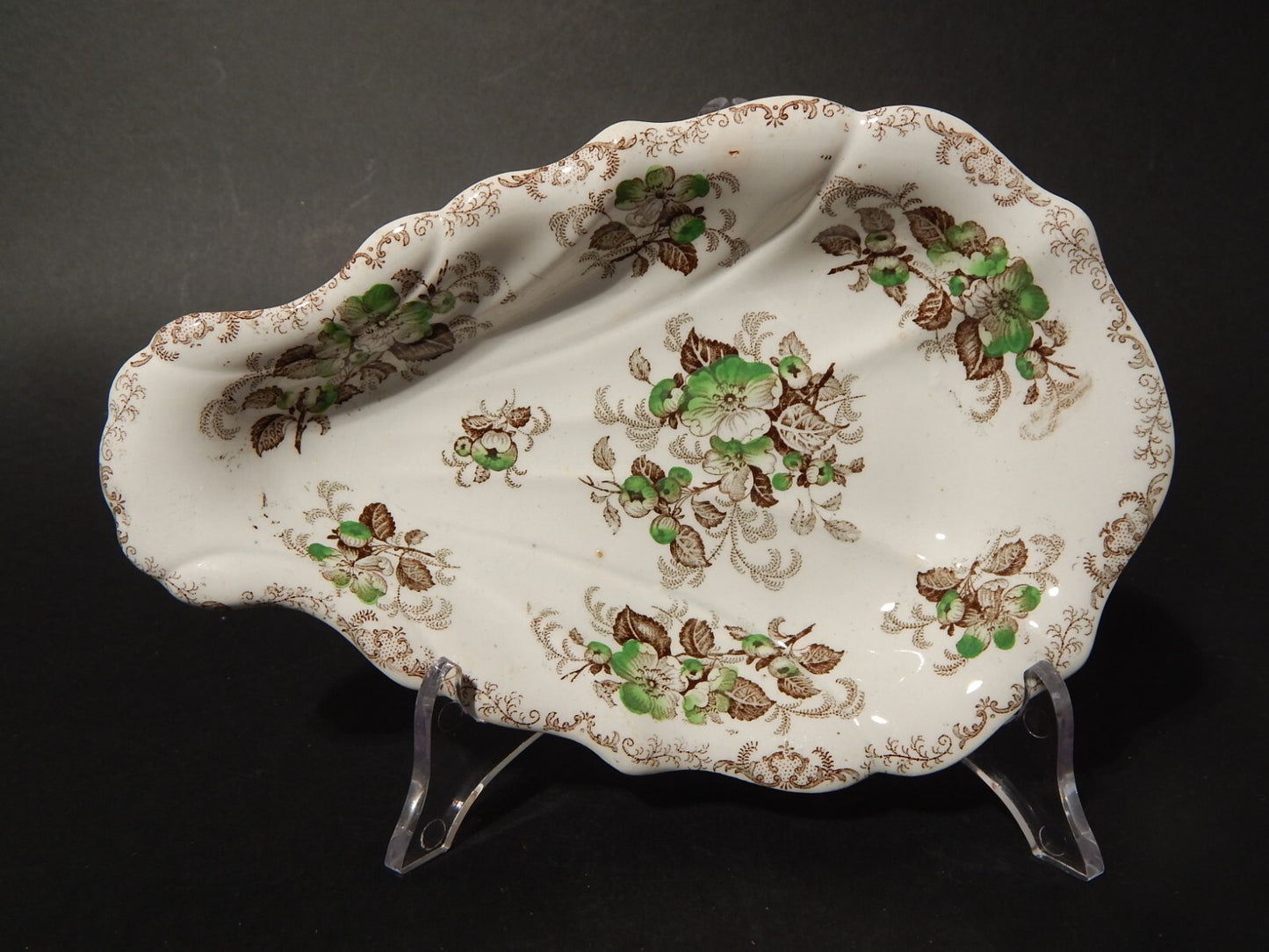 ANTICA 1850 RAVIERA PIATTO CONCHIGLIA SEMI PORCELLANA RIDGWAY &C. APPLE BLOSSOM