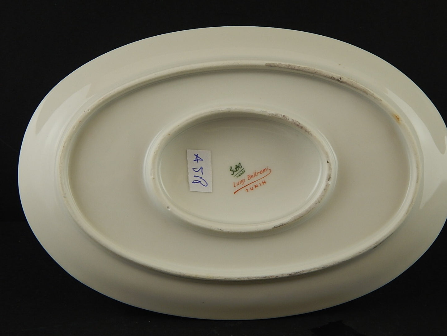 ANTICA SALSIERA LIBERTY PORCELLANA GDA LIMOGES PRIMO 900 GHIRLANDE DI ROSE