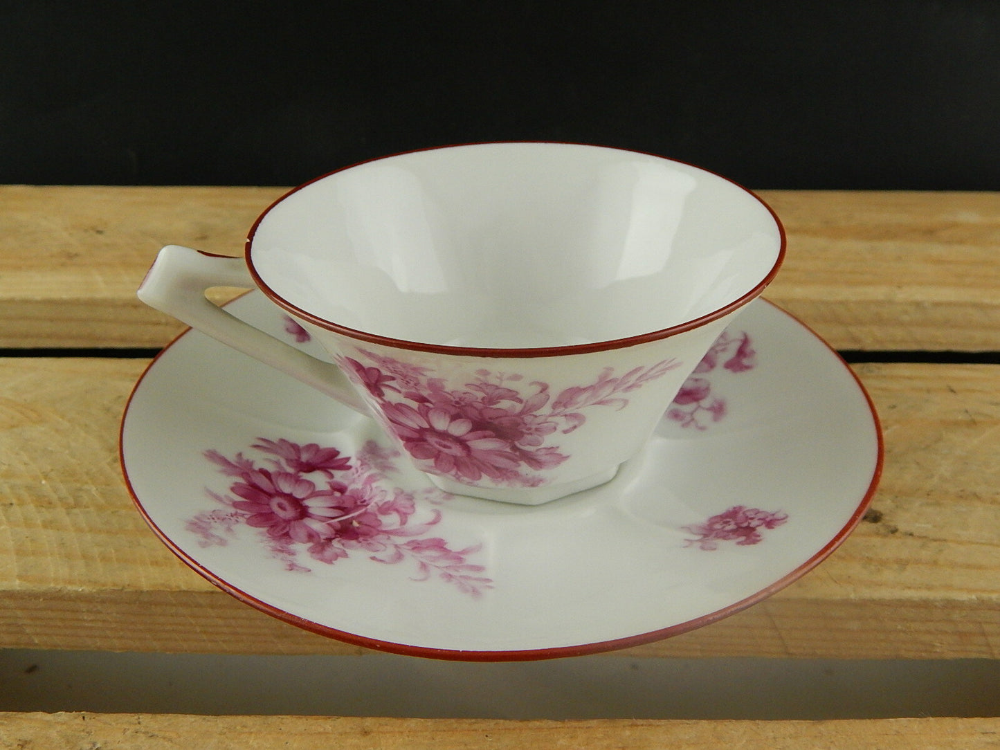 ANTICA TAZZA TÈ PORCELLANA ART DECO LIMOGES ELTE’ UNIQUE TEXERAUD 1923 DIFETTO#