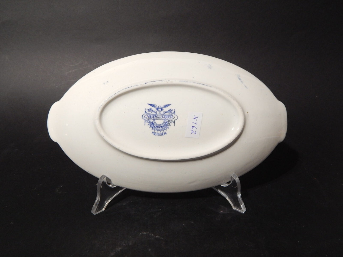 ANTICA RAVIERA VASSOIO PORCELLANA VILLEROY&BOCH WALLERFANGEN BIANCO E BLU