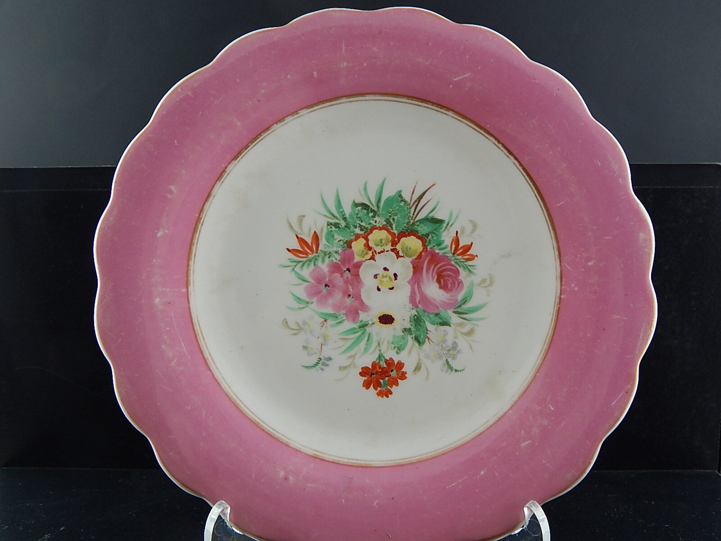 ANTICO PREZIOSO RARO PIATTO PORCELLANA EPOCA LUIGI FILIPPO VECCHIO PARIGI #527