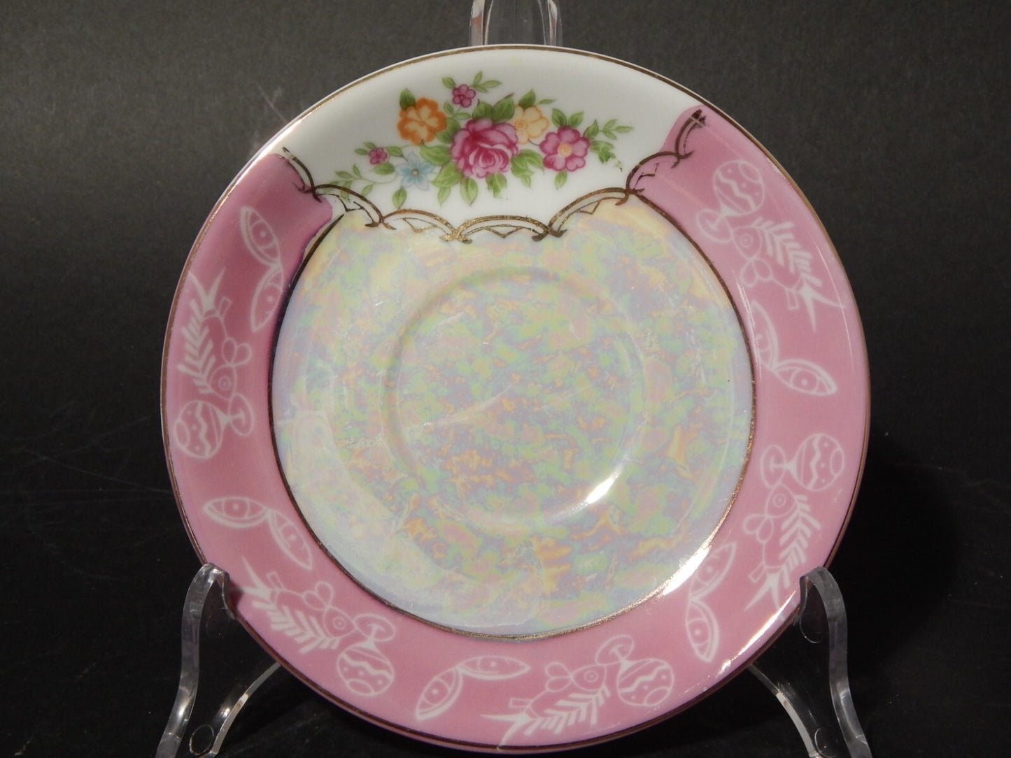 ANTICA TAZZA TE' PORCELLANA A LUSTRO ART NOUVEAU LIBERTY TIL LIKKE