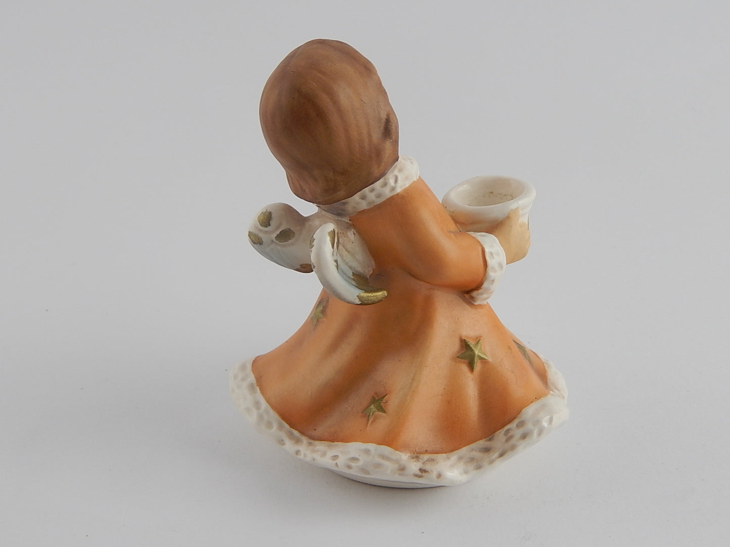 VINTAGE ANGELO NATALE PORTACANDELA GOEBEL PORCELLANA BISCUIT CHRISTMAS ANGEL