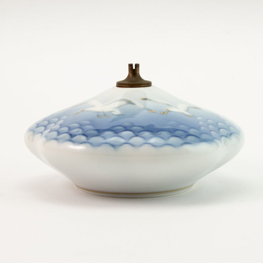 LAMPADA AD OLIO PORCELLANA E ORO ZECCHINO GABBIANI COPENHAGEN BING&GRONDAHL 373