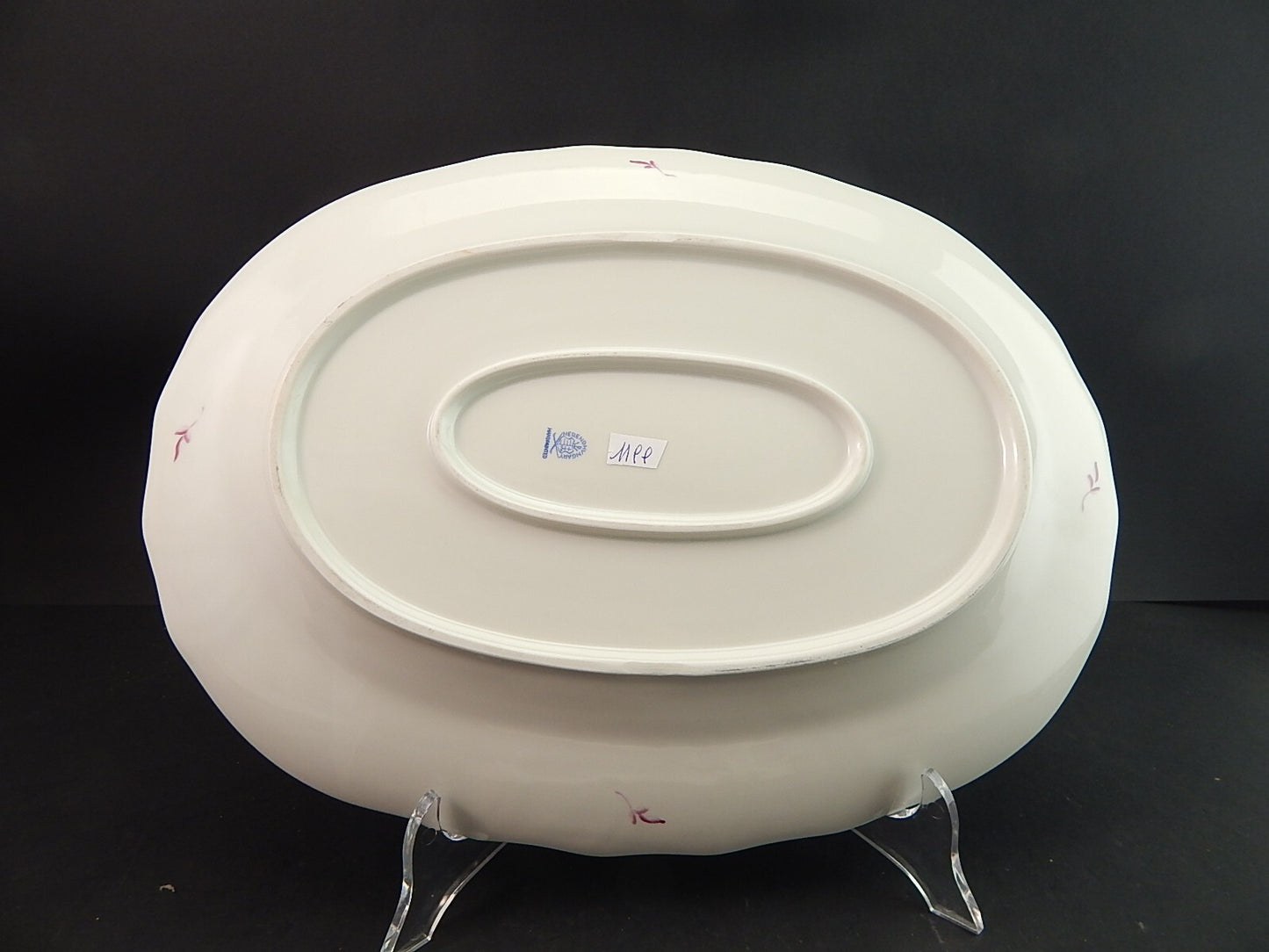 VASSOIO HEREND ANTICA ROSA DI VIENNA HUNGARY HANDPAINTED DIPINTO A MANO