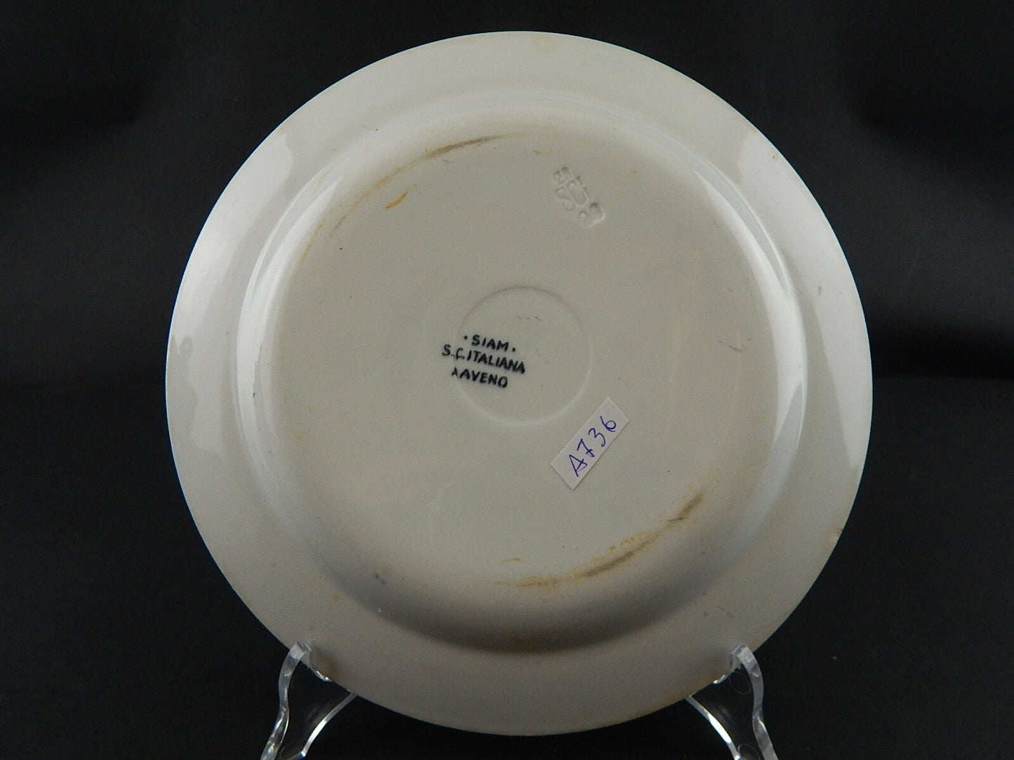 ANTICO PIATTO DESSERT SOCIETA' CERAMICA ITALIANA LAVENO SCI DECORO SIAM A734