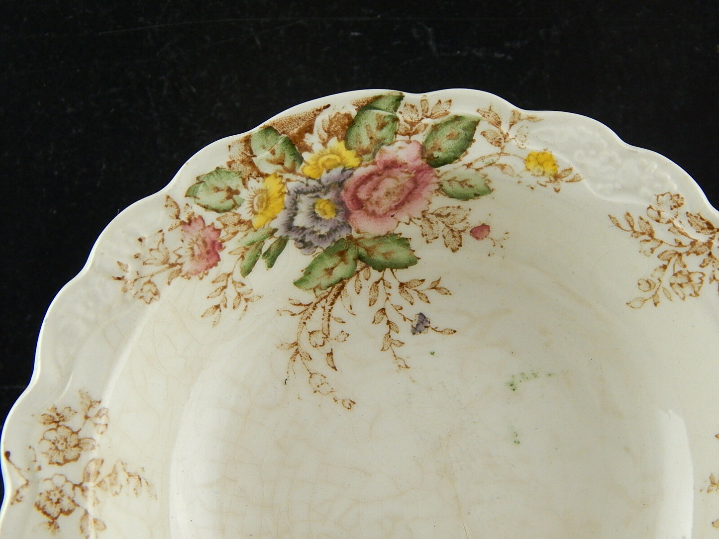 ANTICA CIOTOLA CROWN DUCAL RYDAL SEMI PORCELLANA DECORO FLOREALE POLICROMO #5949