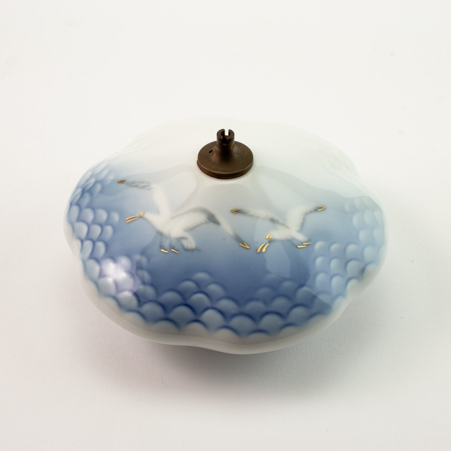 LAMPADA AD OLIO PORCELLANA E ORO ZECCHINO GABBIANI COPENHAGEN BING&GRONDAHL 373