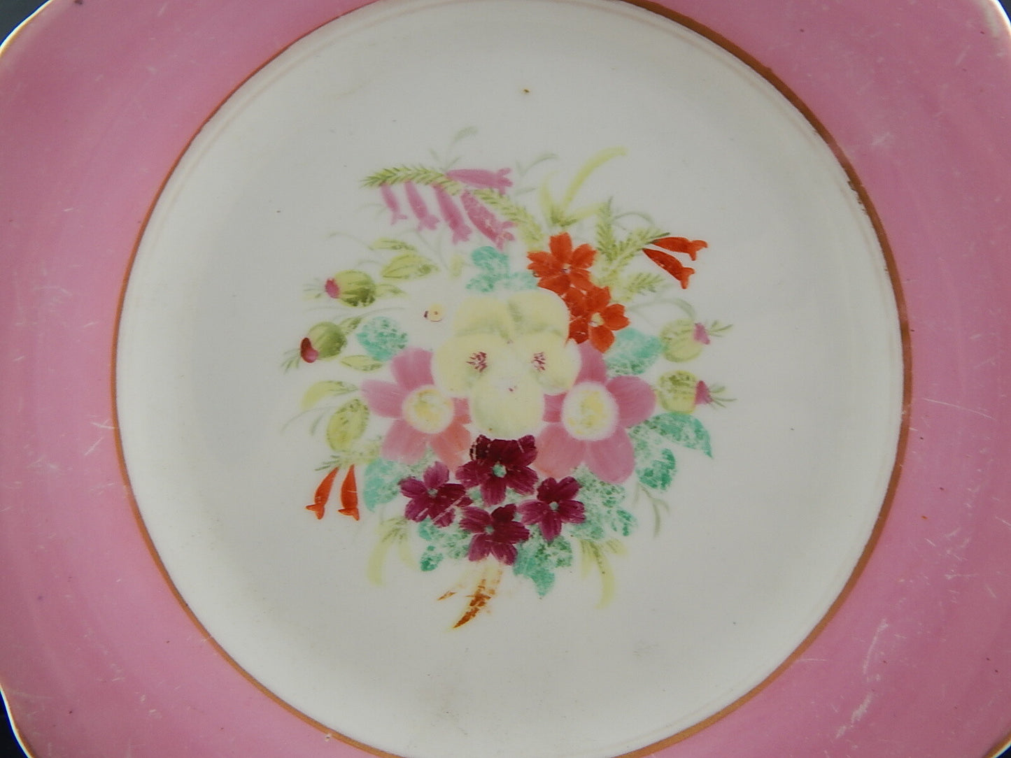 ANTICO PREZIOSO RARO PIATTO PORCELLANA EPOCA LUIGI FILIPPO VECCHIO PARIGI #528