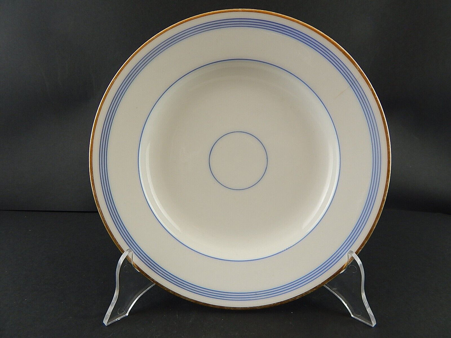 ANTICO RARO SERVIZIO 10 PIATTI PORCELLANA PARIGI BIANCA BLU ORO NAPOLEONE III