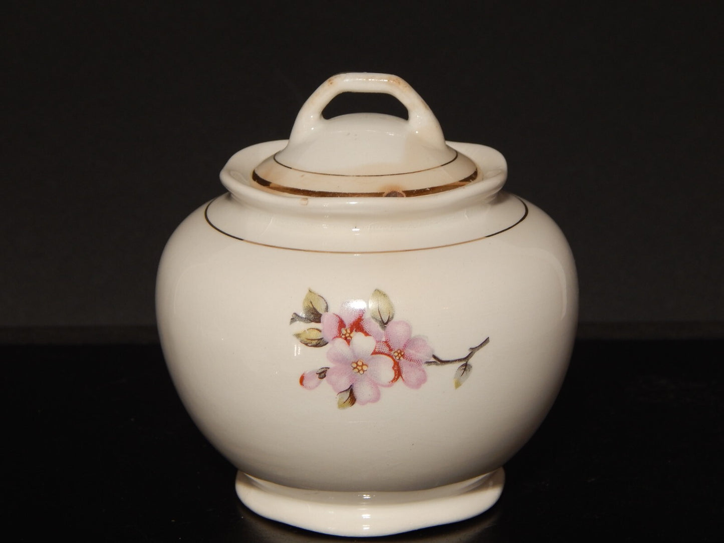 MODERNARIATO ZUCCHERIERA SOCIETA' CERAMICA ITALIANA LAVENO DECORO FIORI DI PESCO