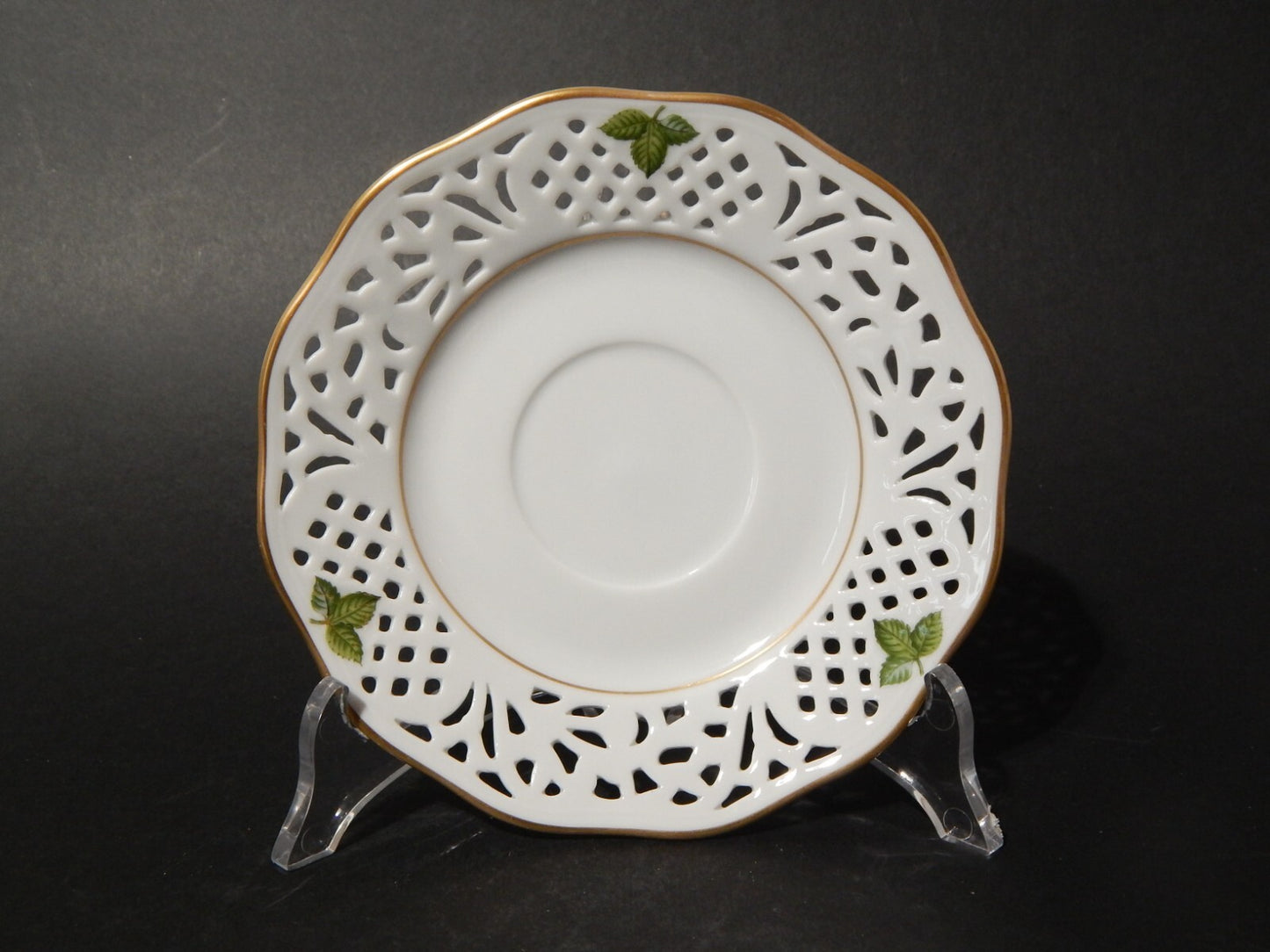 TRIO TAZZA PORCELLANA SCHUMANN BAVARIA PIERRE JOSEPH REDOUTE' ROSA GALLICA