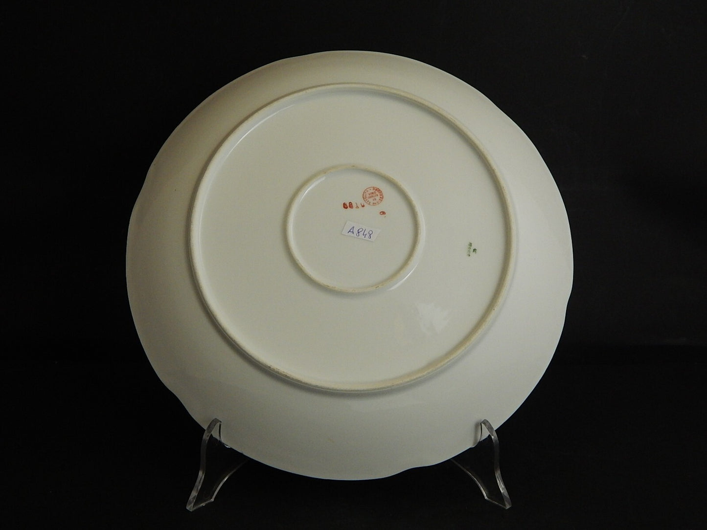 ANTICO RARO VASSOIO ROTONDO PORCELLANA BIANCA GINORI LIBERTY CON GHIRLANDA ROSE