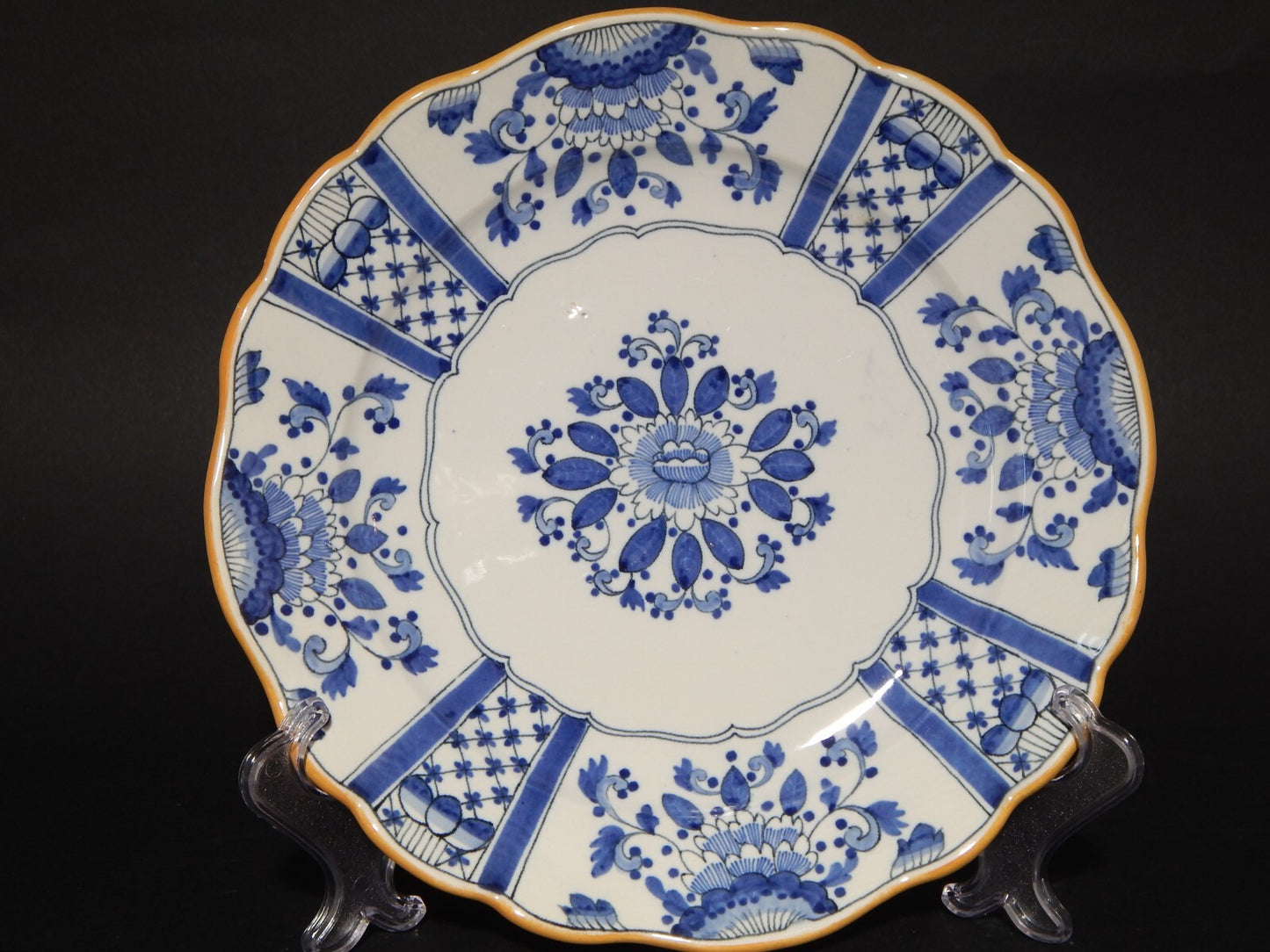 ANTICO PREZIOSO PIATTO CERAMICA DELFT FINE 800 DECORO DIPINTO FLOREALE #1709