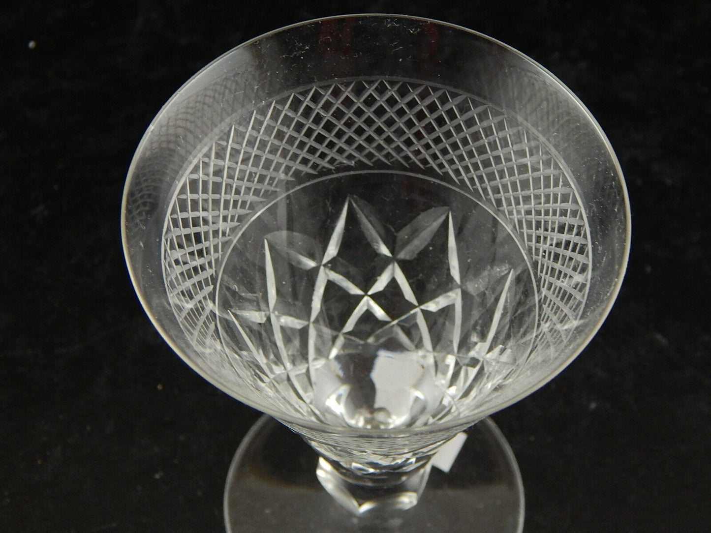 ANTICO ART DECO BICCHIERE CALICE CRISTALLO MOLATO 9 CM ALTEZZA